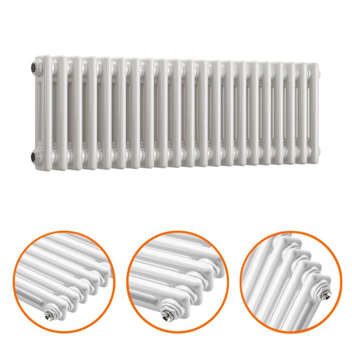 300 x 1013mm White Horizontal Traditional 2 Column Radiator