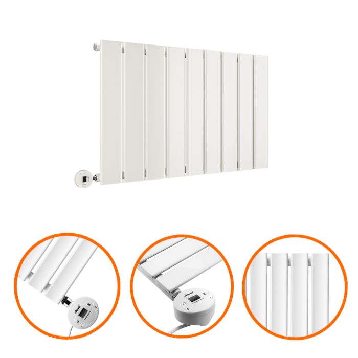 400 x 630mm Electric White Single Flat Panel Horizontal Radiator