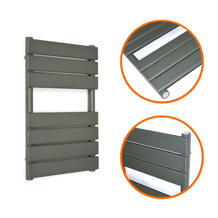 650 x 400mm Anthracite Heated Towel Rail, Bathroom Radiator