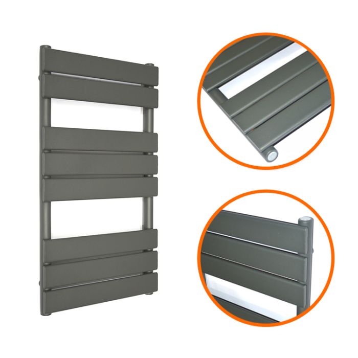 800 x 600mm Anthracite Heated Towel Rail, Bathroom Radiator