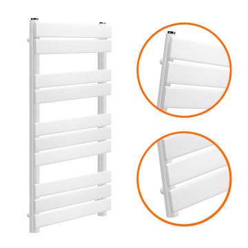 1000 x 600mm White Heated Towel Rail, Bathroom Radiator