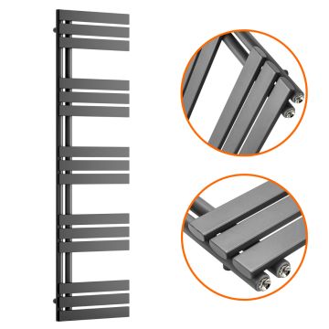 1510 x 400mm Anthracite Flat Panel Bathroom Towel Radiator