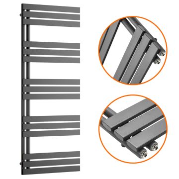 1510 x 600mm Anthracite Flat Panel Bathroom Towel Radiator