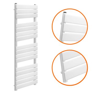 1600 x 450mm White Heated Towel Rail, Bathroom Radiator