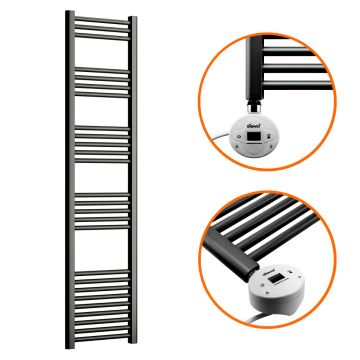 1600 x 400mm Electric Black Heated Towel Rail