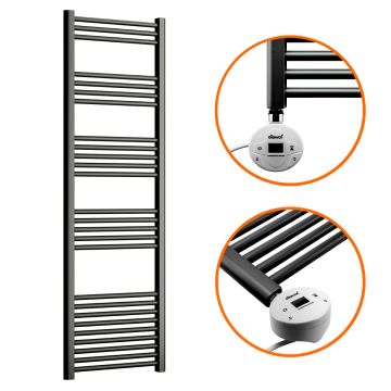 1600 x 500mm Electric Black Heated Towel Rail