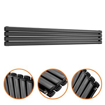 236mm x 1600mm Black Double Oval Tube Horizontal / Landscape Radiator 