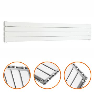 280mm x 1600mm White Double Flat Panel Horizontal / Landscape Radiator