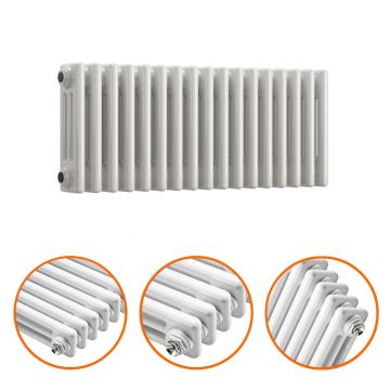 300 x 788mm White Horizontal Traditional 3 Column Radiator