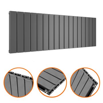 400 x 1190mm Anthracite Double Flat Panel Horizontal Radiator 