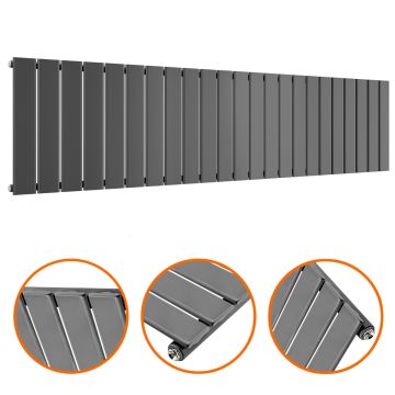 400 x 1610mm Anthracite Single Flat Panel Horizontal Radiator