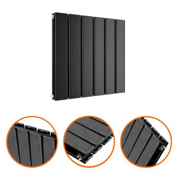 400 x 420mm Black Double Flat Panel Horizontal Radiator