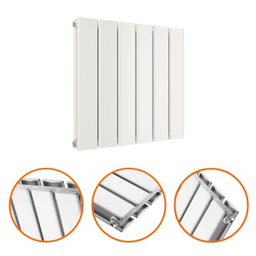 400 x 420mm White Double Flat Panel Horizontal Radiator