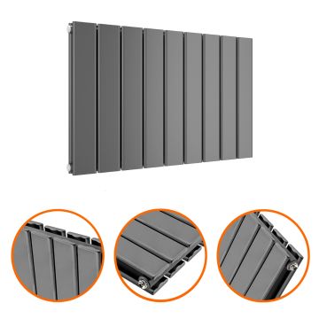 400 x 630mm Anthracite Double Flat Panel Horizontal Radiator