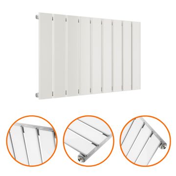 400 x 630mm White Single Flat Panel Horizontal Radiator 