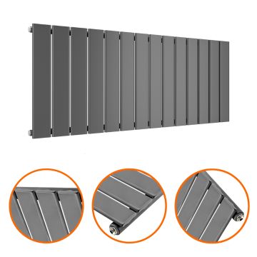 400 x 980mm Anthracite Single Flat Panel Horizontal Radiator 