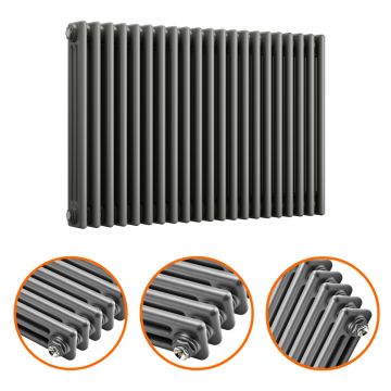 600 x 1013mm Anthracite Horizontal Traditional 3 Column Radiator