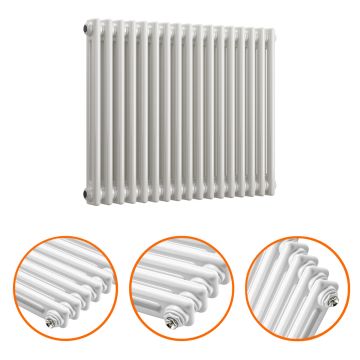 600 x 788mm White Horizontal Traditional 2 Column Radiator