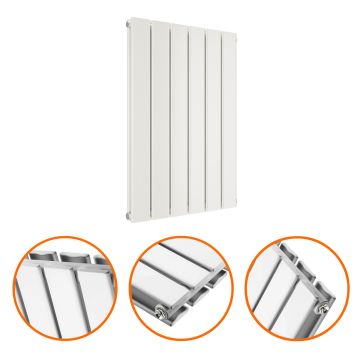 635 x 420mm White Double Flat Panel Horizontal Radiator