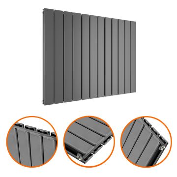 635 x 840mm Anthracite Double Flat Panel Horizontal Radiator 