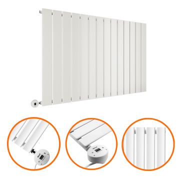 635 x 980mm Electric White Single Flat Panel Horizontal Radiator