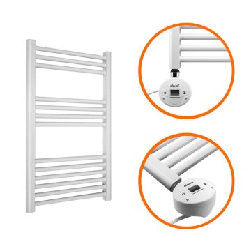 800 x 400mm Electric White Heated Towel Rail