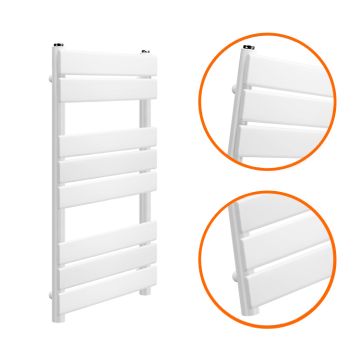 800 x 450mm White Heated Towel Rail, Bathroom Radiator