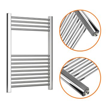 800 x 600mm Straight Chrome Heated Towel Rail