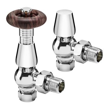 Traditional Chrome Thermostatic Radiator Valves, Angled Fitment