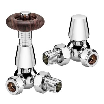 Traditional Chrome Thermostatic Radiator Valves, Corner Fitment